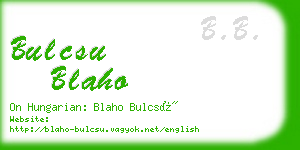 bulcsu blaho business card
